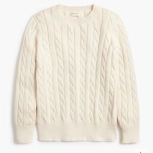 J crew natural Kids' cable-knit crewneck sweater